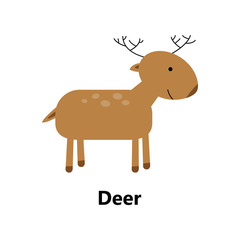 simple funny deer fill on the white background symbol text