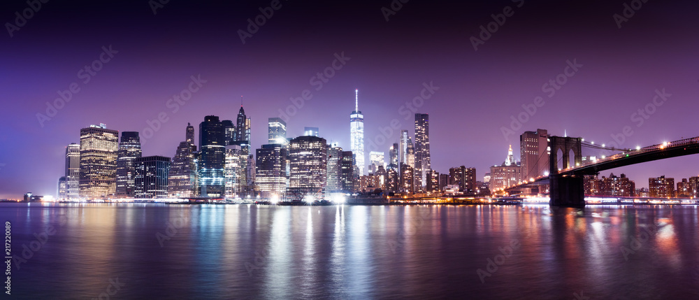 Wall mural New York city sunset panorama 