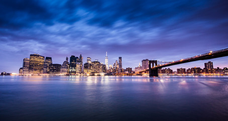 New York city sunset panorama 