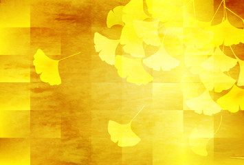 イチョウ　紅葉　秋　背景