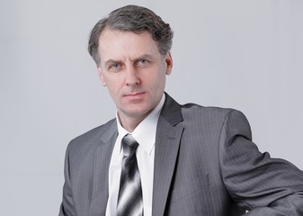 closeup face of a serious businessman.