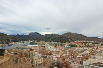 Fototapeta na wymiar Vista aérea de Cartagena, Murcia
