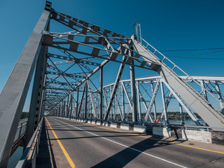 Modern bridge with steel or metal construction structure
