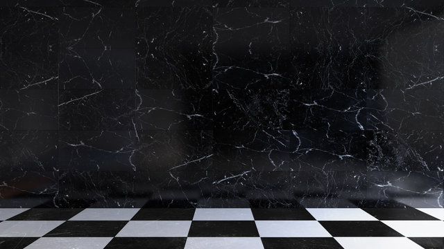 Black marble wall