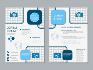 Modern professional business two-sided flyer vector design template