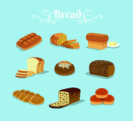 Collection of Minimal Breads in Vector Art