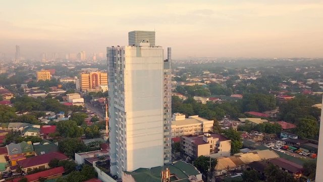Buildings and Signboards Traffic Along Highway Katipunan Avenue Philippines
