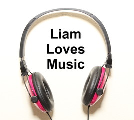 Liam Loves Music Headphone Graphic Original Design