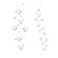 Realistic soap bubbles set isolated on the white background.