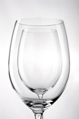 transparent glasses isolated white.