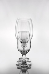 transparent glasses isolated white.