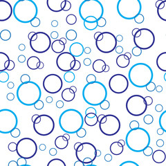 Abstract Flat water Bubbles seamless Pattern isolated on the white background.