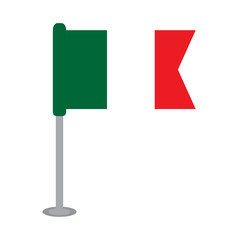 Isolated flag of Mexico
