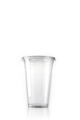 plastic take out cup isolated white.