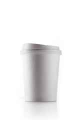 take out coffee cup isolated white.