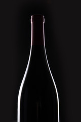 wine bottle silhouette on the black