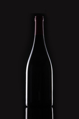 wine bottle silhouette on the black