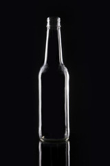 wine bottle silhouette on the black