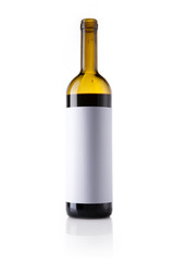 empty wine bottle isolated white.