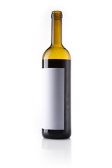 empty wine bottle isolated white.