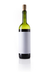 empty wine bottle isolated white.