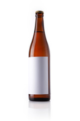 empty beer bottle isolated white.