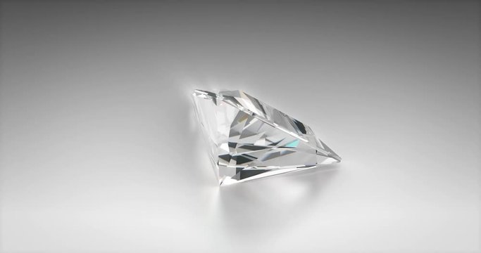 Trilliant cut diamond on gray background (seamless)
