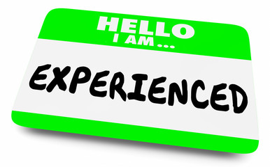 Experienced Expert Knowledge Skill Name Tag 3d Illustration