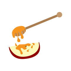 Isolated apple with honey icon