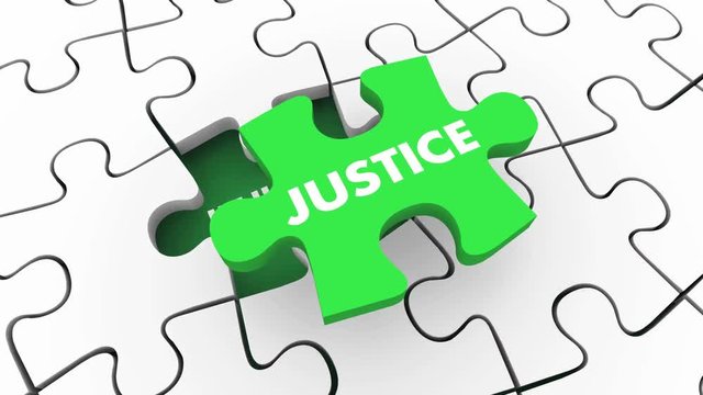Justice Vs Injustice Fight for Fairness Rights Puzzle 3d Animation