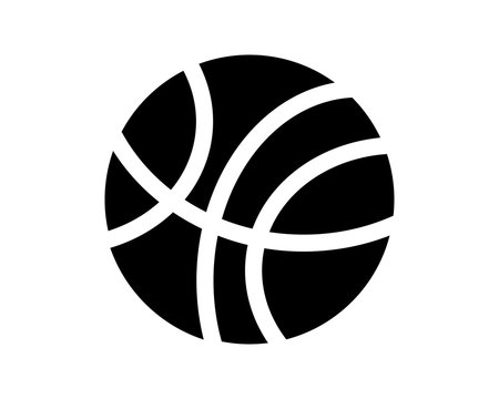 black silhouette basketball ball sport equipment image vector icon logo