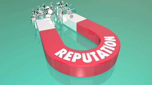 Reputation Trust Reliability Magnet Pulling People 3d Animation