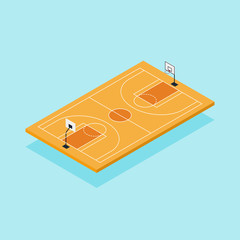 Fototapeta premium Basketball court isometric flat design