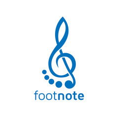 Naklejka premium feet note music logo icon vector template