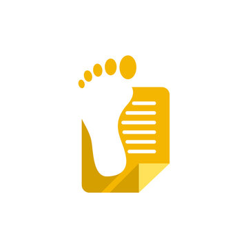 foot note paper logo icon vector