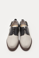 leather shoes isolated white.