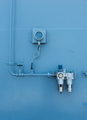 Pipe flanges from cylinder tank for industrial use, In safety zone