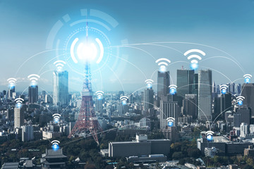 Smart city and wireless communication network.