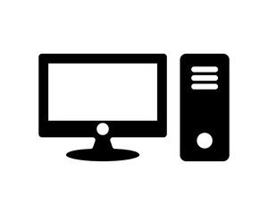 black computer silhouette technology device technology image vector icon