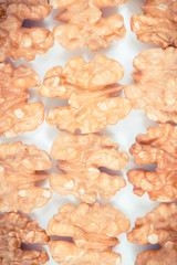 Healthy walnuts containing iron, omega 3 acids, dietary fiber and minerals, nutritious eating