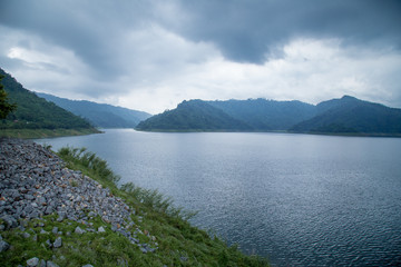 Khun Dan Prakarn Chon Dam at Nakhon Nayok Province, Thailand