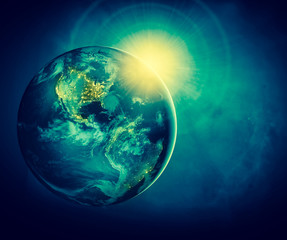 Earth from Space. Best Internet Concept of global business from concepts series. Elements of this image furnished by NASA. 3D illustration