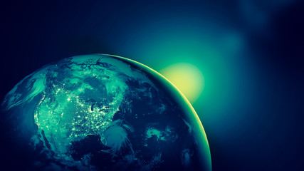 Obraz na płótnie Canvas Earth from Space. Best Internet Concept of global business from concepts series. Elements of this image furnished by NASA. 3D illustration