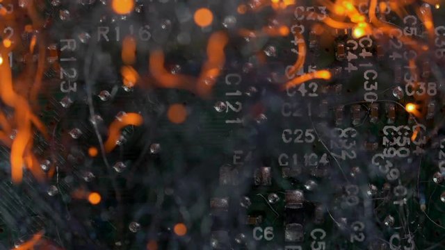 COMPUTER INTERIOR SHORT CIRCUIT.  ECU MACRO SLIDER SHOT.