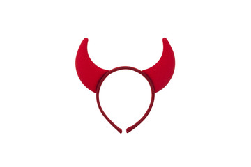 red devil hair band isolated white.