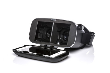 Fototapeta premium vr glasses with smartphone isolated white