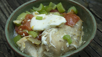 Chicken and eggs noodles