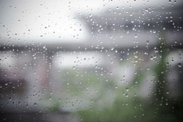 Rain on the glass, lonely atmosphere, sadness, emotion