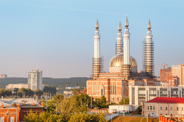 Fototapeta premium Construction of Mosque in Ufa