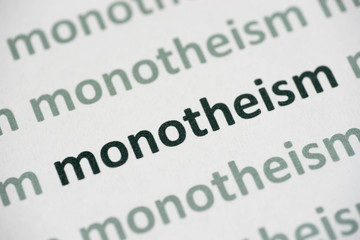 Obraz premium word monotheism printed on paper macro